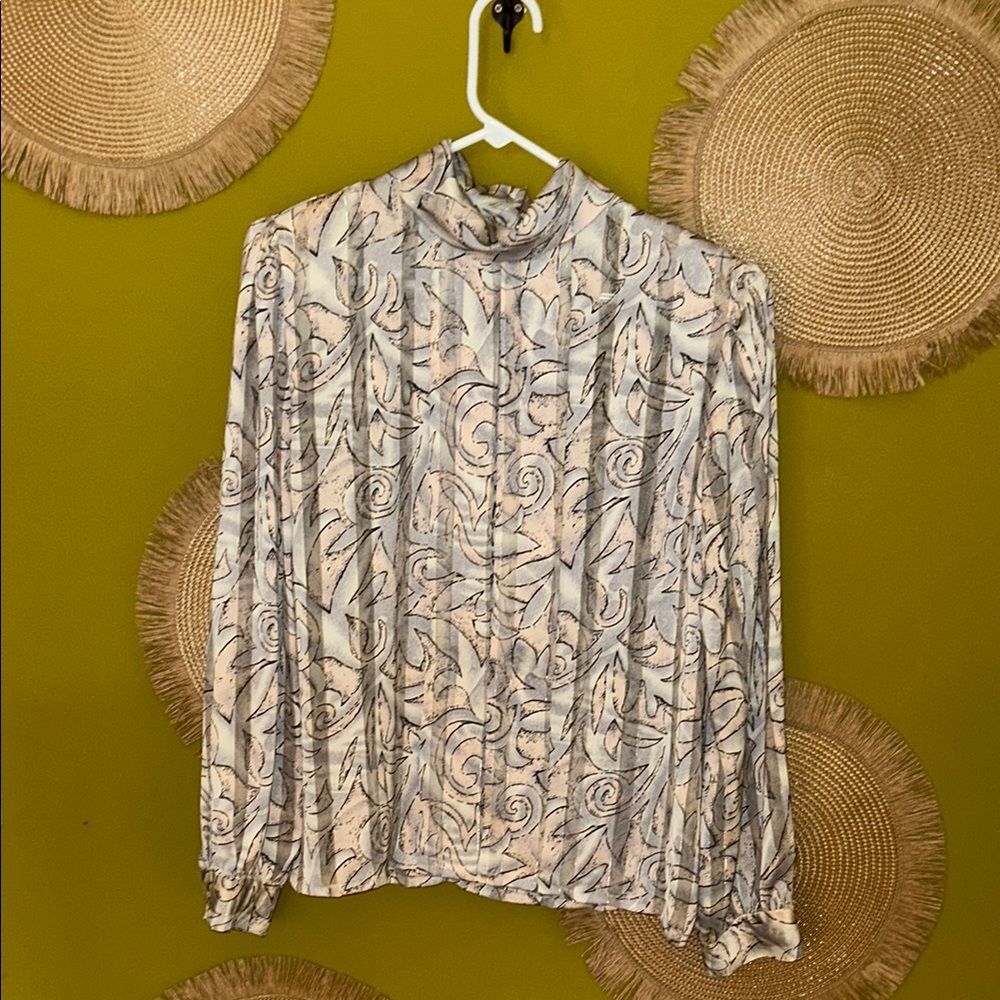 Elegant Cream and Gray Women's Top